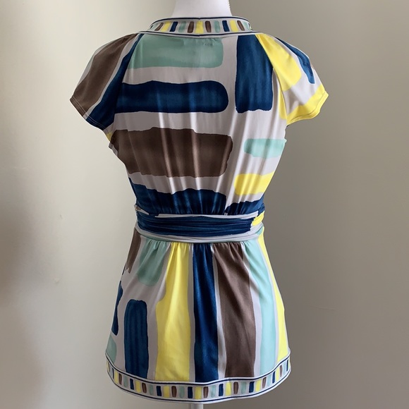 BCBGMaxAzria V-neck Empire Waist Blouse - Picture 5 of 10